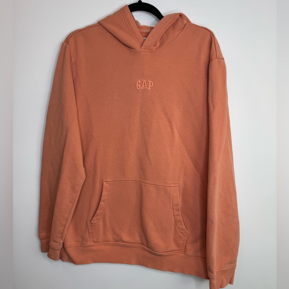GAP coral Orange logo embroidered Hoodie size large